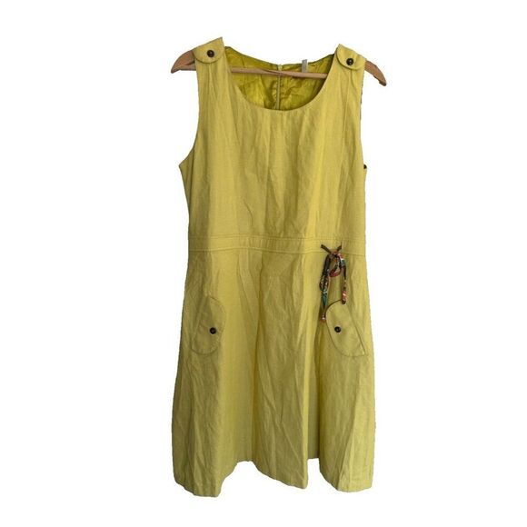 Matilda Jane A Line Green Sleeveless Dress Sz L Retro Summer - Picture 2 of 11